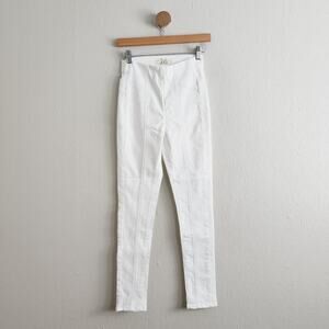 NEW Free People White Denim Feel Alright Front Seam High Waisted Skinny Jean